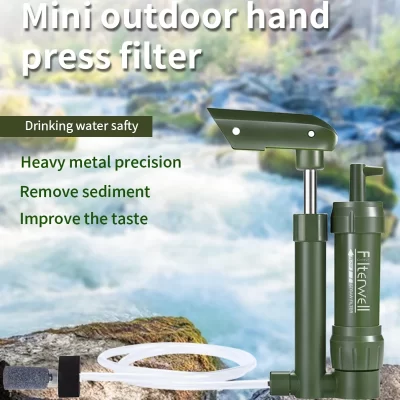 Filterwell-Mini bomba de bolsillo portátil, filtro de agua, Pajita salvavidas para supervivencia al aire libre, Camping, viajes, senderismo y emergencia Personal