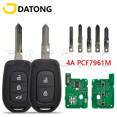 Datong World-llave de coche con Control remoto, para Renault Duster, Clio4, Sandero, Master3, símbolo Trafic, Dacia, Logan, Lodgy, Dokker, 4A, 433MHz