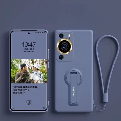 Funda de teléfono de silicona suave para Huawei P60 Pro Art, Funda de soporte con cordón, cubierta trasera a prueba de golpes para Huawei P60 Art