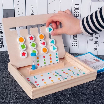 Rompecabezas de madera para niños, juguete educativo Montessori, con forma de Color a juego, juguete de entrenamiento para pensar lógico