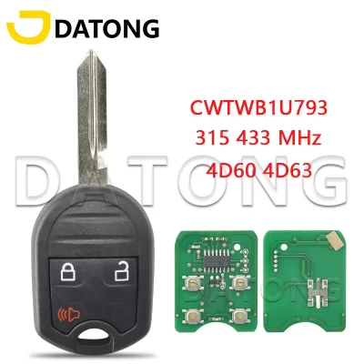 Llave remota de coche Datong World para Ford Edge Expedition, Mustang, Explorer, Ranger, Windstar 315/433Mhz, Chip 4D60/4D63, llave inteligente automática