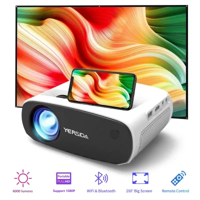 YERSIDA-miniproyector portátil BL128, dispositivo para Smart Home Native, 1280x720P HD, compatible con vídeo 4K para teléfono móvil, con WIFI, Bluetooth, LCD