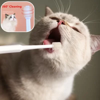 Cepillo de dientes para gatos, cepillo de pelo suave para limpieza bucal, productos para mascotas