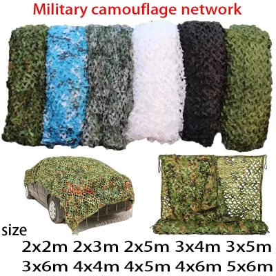 Red de camuflaje militar para jardín, uniforme militar, Red de camuflaje para caza, tienda de campaña para coche, blanco, azul, verde, negro, beige