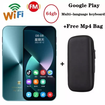 Reproductor Mp4 con Bluetooth, Wifi, Android, pantalla táctil, grabadora de música de Metal de alta fidelidad, 64gb, reproductor de vídeo Mp3, tarjeta TF, altavoz, aplicación gratuita, bolsa MP4