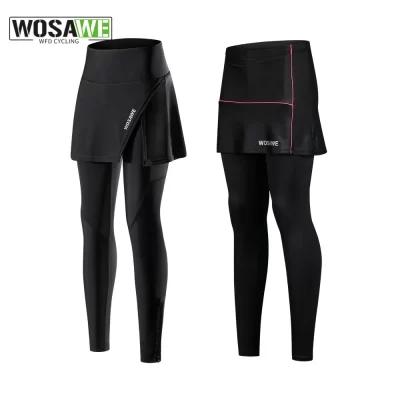 WOSAWE-falda de ciclismo acolchada de Gel para mujer, pantalones cortos de poliéster 2 en 1, calzoncillos con logotipo reflectante, ropa interior para bicicleta