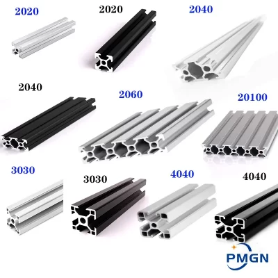 Perfil de aluminio de extrusión de riel lineal, piezas de impresora 3D CNC, 2020, 2040, 3030, 2080, 100, 200, 300, 350, 400, 450mm, 500, 550, 600