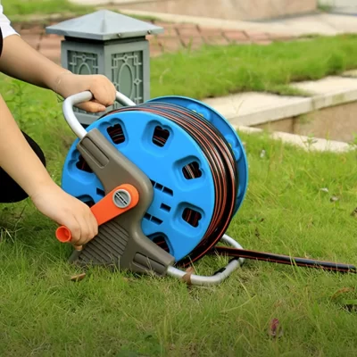 Tubo de agua portátil para jardín, estante de almacenamiento de mangueras de jardín, carrete de manguera para lavar coches, mangueras de césped para patio, plantas al aire libre