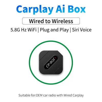 Mini Carplay Smart AI Box para Apple Carplay, adaptador inalámbrico, OEM, cable de reproducción de coche a Dongle USB inalámbrico, Plug and Play