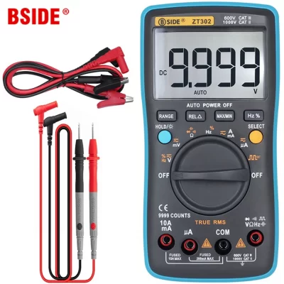 BSIDE-multímetro Digital ZT301 302, voltímetro CC/DA, amperímetro, resistencia DMM, Ohm Cap Hz, probador de temperatura
