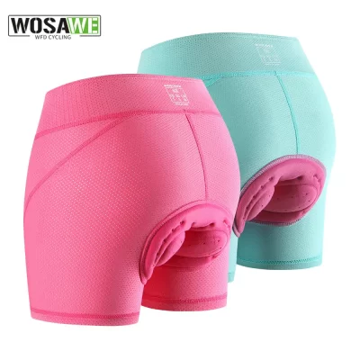 WOSAWE-pantalones cortos de ciclismo para mujer, ropa interior acolchada de Gel 3D para bicicleta de montaña, pantalones cortos deportivos de cintura alta