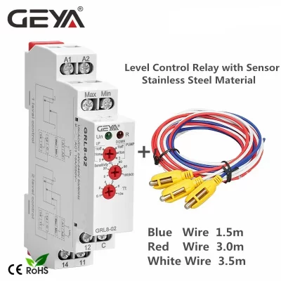 GEYA-Controlador de nivel de líquido electrónico 10A, dispositivo de control de fluido, GRL8, AC/DC24V-240V, envío gratis