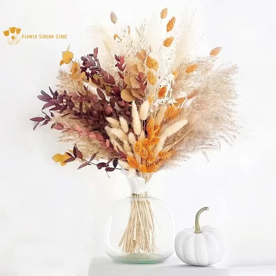 Ramo de Pampas secas naturales, decoración de otoño para el hogar, flores secas, centros de mesa de fiesta de boda, adornos de escena