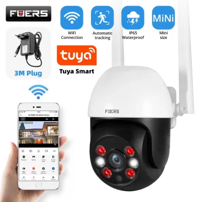 Fuers-cámara inteligente de seguridad para el hogar, dispositivo de vigilancia CCTV con seguimiento automático, detección humana, WIFI, 3MP, 5MP, IP, Tuya