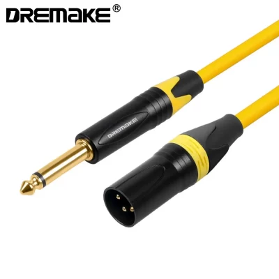 DREMAKE-cable de conexión para amplificador de Audio, accesorio TS de 1/4 pulgadas, macho de 6,35mm/6,5mm a XLR de 3 pines, Mono de 6,35mm a XLR, Canon