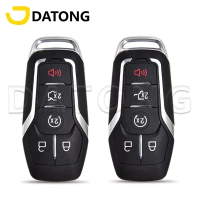 Datong World-funda de llave remota de coche, 5 botones, carcasa en blanco, reemplaza la cubierta de la llave del coche con cuchilla, para Ford Edge, Mondeo, Mustang