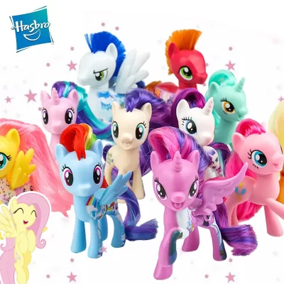 Hasbro-Figuras de My Little Pony para niñas, Mini Figuras de Anime originales, arcoíris, Macaron, Pony básico, juguetes para niños, navidad