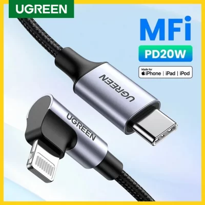 UGREEN-Cable de datos USB C a Lightning para iPhone, dispositivo de carga rápida, PD, 20W, 14, 13, 12 Pro Max