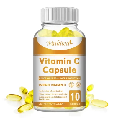 Mulittea-cápsulas orgánicas de vitamina C, suplementos para aumento antioxidante, mejora la inmunidad, pigmentación, antiarrugas, blanqueamiento de la piel