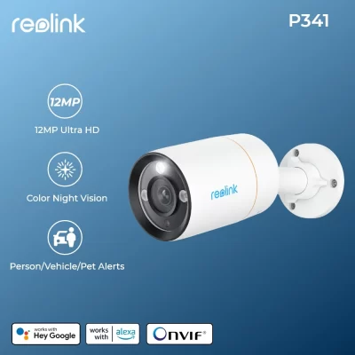 Reolink-cámara IP PoE Ultra HD de 12MP, Detección Avanzada inteligente y alerta, cámara de seguridad, Audio bidireccional, cámaras de vigilancia tipo bala y domo