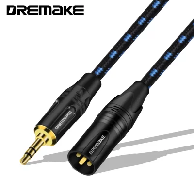 DREMAKE-Cable de Audio XLR a Aux de 3,5mm, adaptador macho a XLR de 3 pines, Cable de Audio sin equilibrio de 3,5mm y 1/8 pulgadas, amplificador para PC y teléfonos