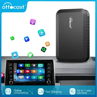 OTTOCAST-Caja inalámbrica PICASOU 2 PRO para coche, dispositivo con Android, CarPlay, AI, HDMI, versión norteamericana, para Toyota, Ford y Nissan